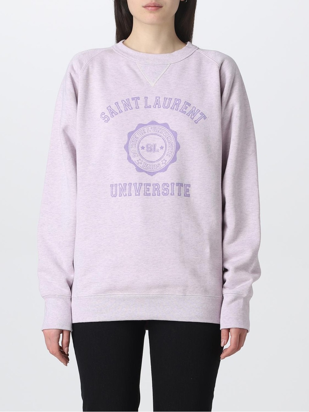Saint Laurent Université Logo Sweatshirt Pink Purple Size M